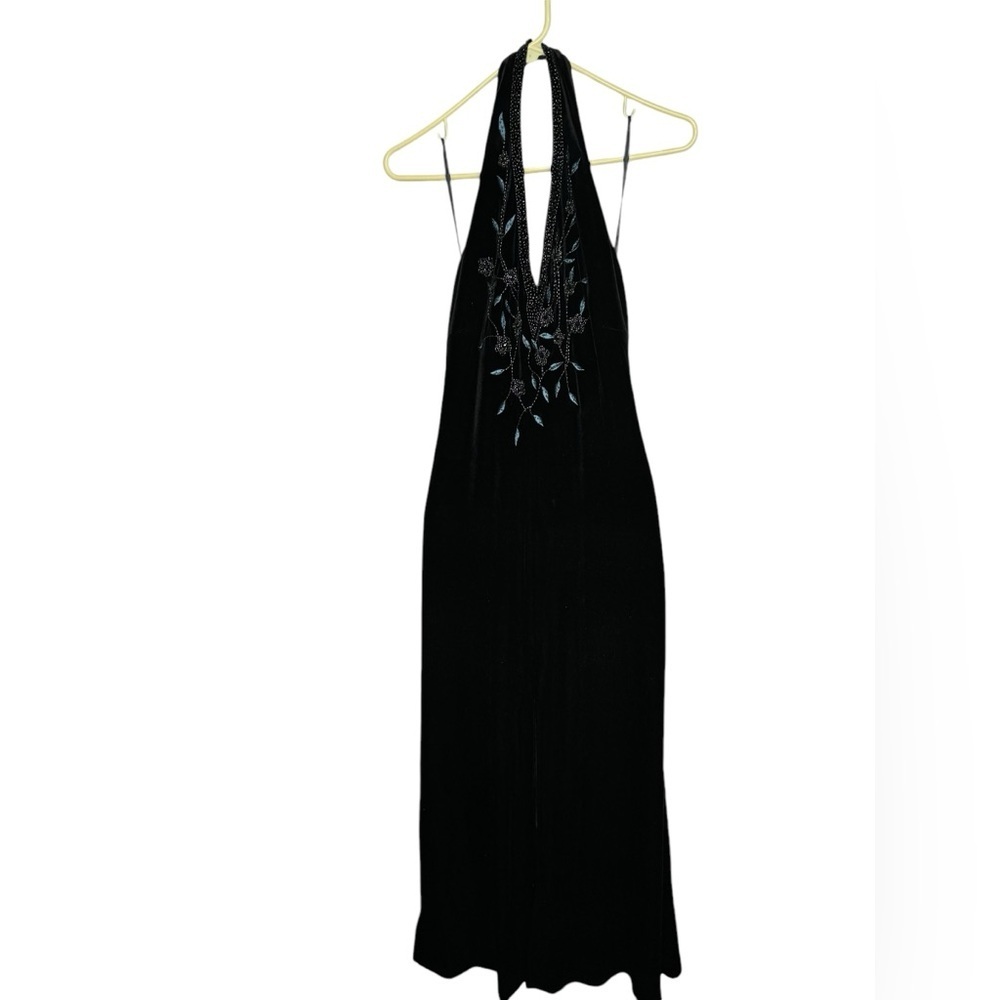 Black Velvet Dress The Pyramid Collection backless dress size M
